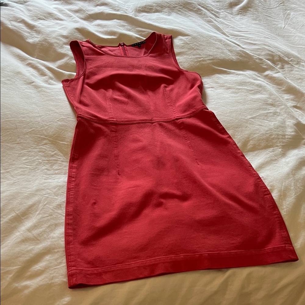 Theory Sleeveless Red Mini Sheath Dress